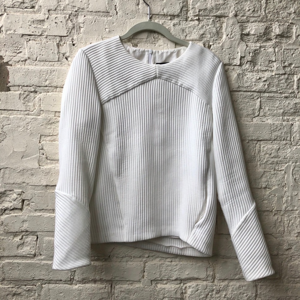 MAJE Sz 1 Small Textured White Blouse